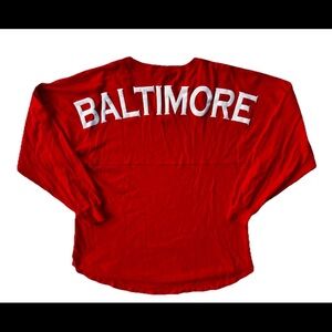 Spirit Jersey Shirt Long Sleeve BALTIMORE Coral Pink Women’s Sz L Travel